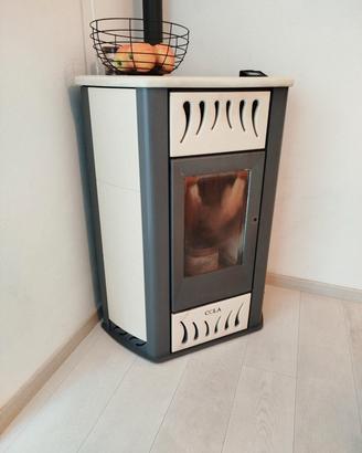 stufa pellet Anselmo cola blitz ceramica 12,74 kw