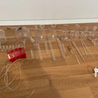 lotto di vetreria da laboratorio/scuola