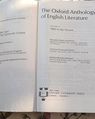 THE OXFORD  (VOL I, II) e THE NORTON ANTHOLOGY