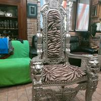 Poltrona Trono Visconti Tessuto in Velluto 