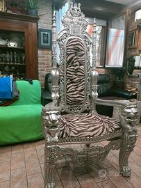 Poltrona Trono Visconti Tessuto in Velluto 