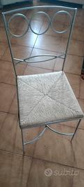 6 sedie cucina soggiorno ferro battuto 