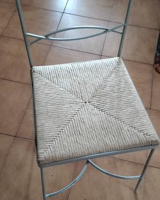 6 sedie cucina soggiorno ferro battuto 