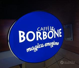 Insegna luminosa bifacciale Caffè Borbone 