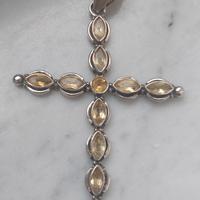 croce argento e quarzo citrino