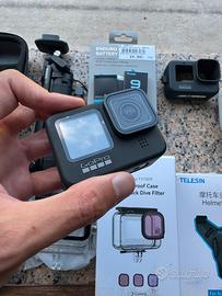GoPro HERO 9 black + 5 batterie + sd + acessorri