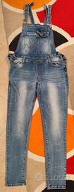 Salopette donna jeans lunga