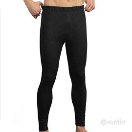 Calzamaglia misto cotone nero felpato uomo 5/6 xl