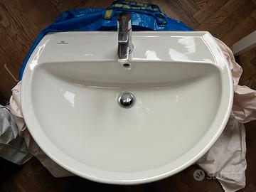 Lavabo ceramica Pozzi&Ginori e miscelatore nuovi