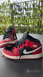 Air Jordan 1 Mid (GS) "Black Gym Red" - Taglia 40