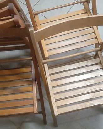 6 Sedie in legno giardino 