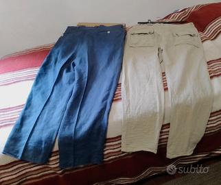 Coppia Pantaloni/tg.48 Gas-Sartoriali Lino/Cotone