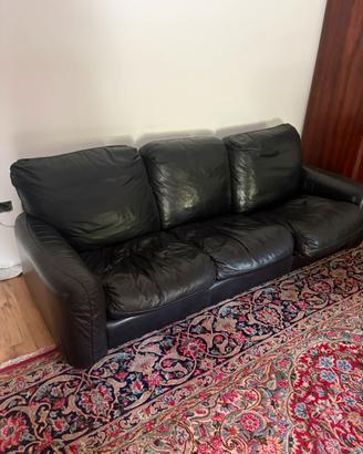 Divano + 2 poltrone pelle piumotto busnelli