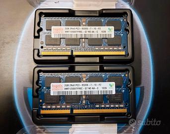 Kit 2x 2GB RAM DDR3 PC3 8500S notebook