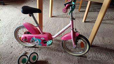 Bicicletta bambina 24" rosa con rotelle