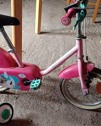 Bicicletta bambina 24" rosa con rotelle