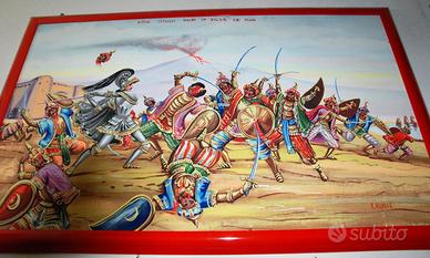 Quadro vintage di natale napoli opera dei pupi