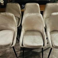 6 sedie  in velluto per soggiorno o cucina