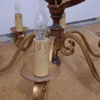 LAMPADARIO IN OTTONE A 6 LUCI