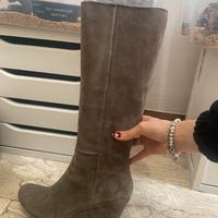 Stivali in pelle beige