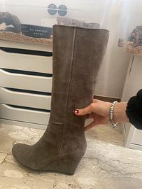 Stivali in pelle beige
