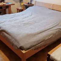 LETTO IN ABETE MASSICCIO NATURALE, MATRIMONIALE