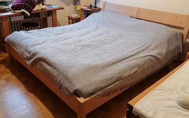 LETTO IN ABETE MASSICCIO NATURALE, MATRIMONIALE