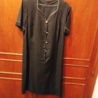 vestito donna nero ed oro lino 