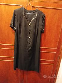 vestito donna nero ed oro lino 