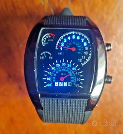 Orologio da uomo alla moda con luci LED, flash, ta