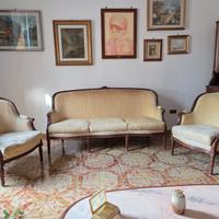 Salotto artigianale anni '70 completo posti 3+1+1