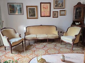 Salotto artigianale anni '70 completo posti 3+1+1