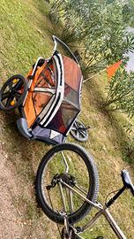 Carrello portabimbi x bicicletta con kit passeggin
