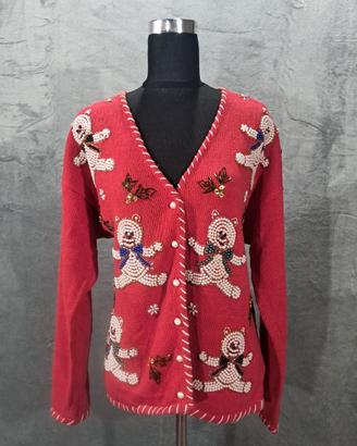 Maglione natalizio Carolyn Taylor rosso taglia M