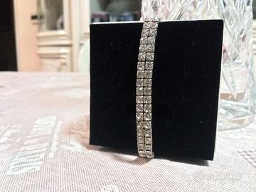 Bracciale elastico inciso con strass
