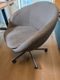 Sedia girevole Ikea Skruvsta grigio