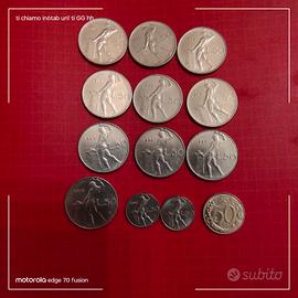13monete da 50 lire dal 1965 al 1996
