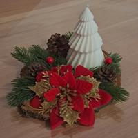 Decorazione Natalizia Artigianale su Base di Legno