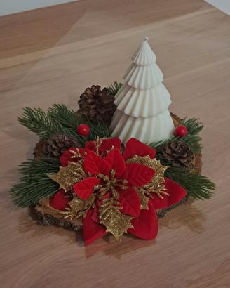 Decorazione Natalizia Artigianale su Base di Legno