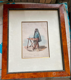 SCENOGRAFICOacquerello"PIZZAIUOLO"MANOLINOautentic