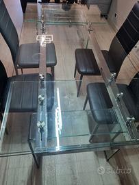 tavolo in cristallo allungabile