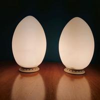 Coppia lampade da tavolo design Fontana Arte Uovo