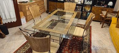 Tavolo cristallo con 4 sedie