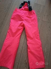 pantaloni da sci CMP rosa fluo con bretelle 