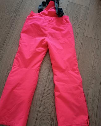 pantaloni da sci CMP rosa fluo con bretelle 