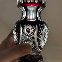 Vaso cristallo di Boemia rosso rubino Vintage