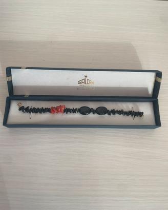 Bracciale Salcan Corallo e Onice nero