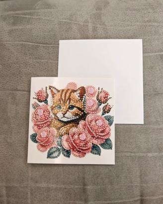 Biglietto di auguri fatto a mano - tecnica diamond