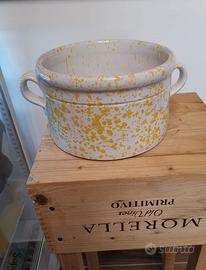 Capasa di ceramica artigianale pugliese h 13 d 22