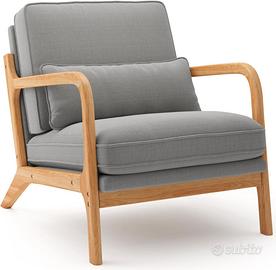 Comoda poltrona in legno di caucciù